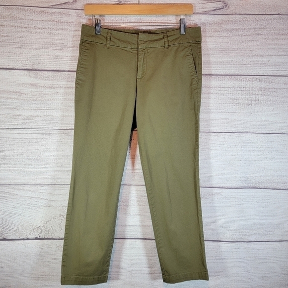𝅺Kut From The Kloth Taylor Crop Trouser Pants Olive Green Size 6 - Picture 1 of 6